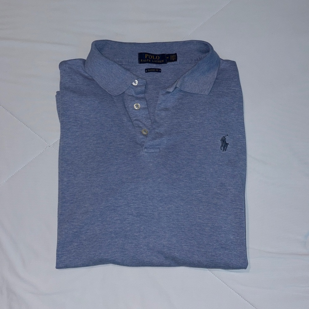 Polo by Ralph Lauren Men's Heather Blue Polo Shirt